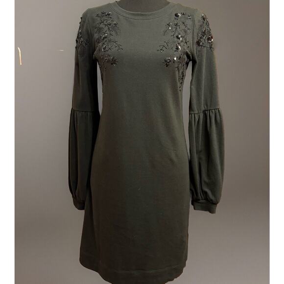 Lilly Pulitzer Dresses & Skirts - Lilly Pulitzer Dress XS Long Lantern Sleeve Sequin Floral Black Party Holiday